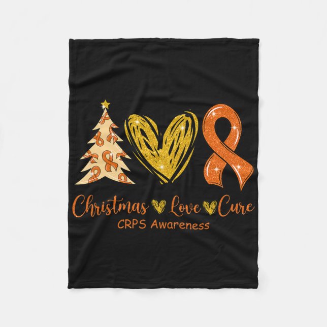 Couverture Polaire Christmas Love Cure Orange Ribbon Crps Sensibilisa (Devant)
