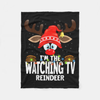 Couverture Polaire Christmas Matching I'm The Watching Tv Reindeer 
