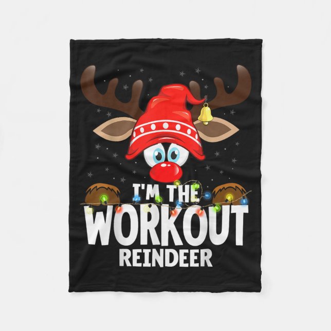 Couverture Polaire Christmas Matching I'm The Workout Reindeer  (Devant)
