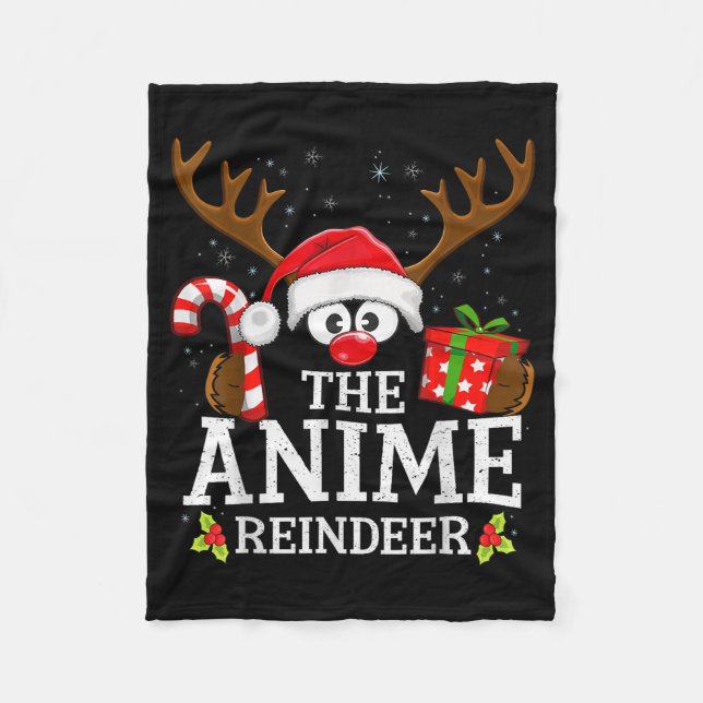 Couverture Polaire Christmas Matching The Anime Reindeer Family  (Devant)