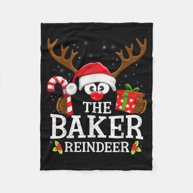 Couverture Polaire Christmas Matching The Baker Reindeer Family  (Devant)