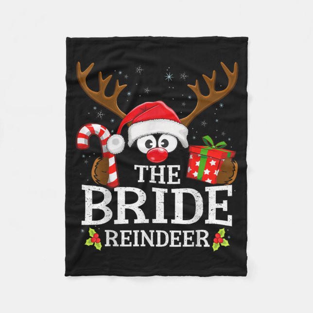 Couverture Polaire Christmas Matching The Bride Reindeer Family  (Devant)