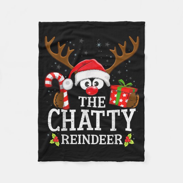 Couverture Polaire Christmas Matching The Chatty Reindeer Family , Sm (Devant)