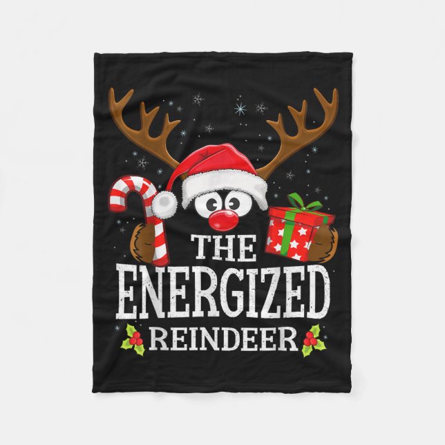 Couverture Polaire Christmas Matching The Energized Reindeer Family  (Devant)