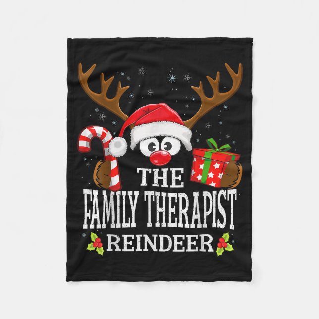 Couverture Polaire Christmas Matching The Family Therast Reindeer Fam (Devant)