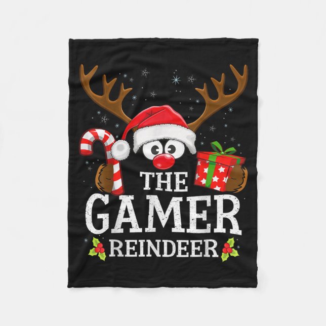 Couverture Polaire Christmas Matching The Gamer Reindeer Family  (Devant)