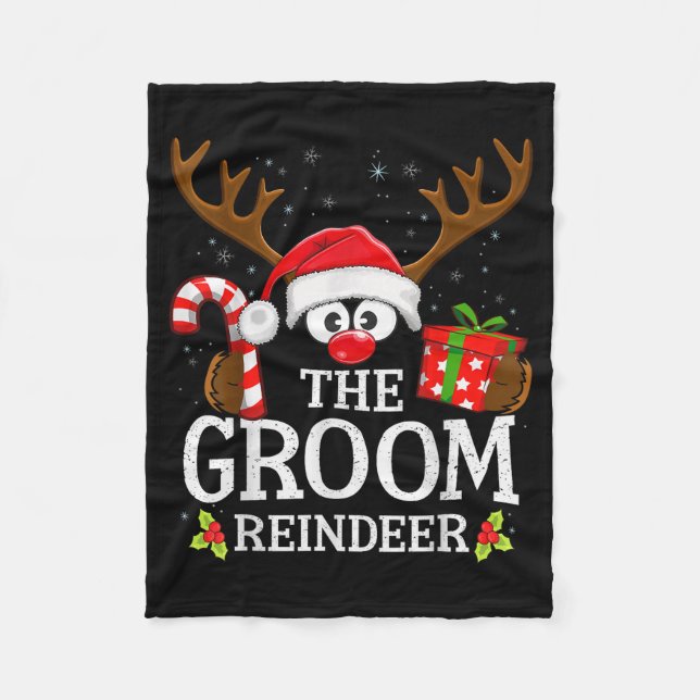 Couverture Polaire Christmas Matching The Groom Reindeer Family  (Devant)