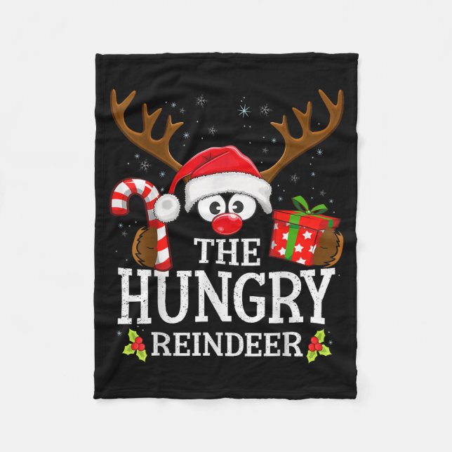 Couverture Polaire Christmas Matching The Hungry Reindeer Family  (Devant)