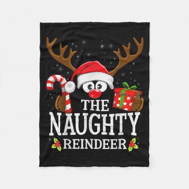 Couverture Polaire Christmas Matching The Naughty Reindeer Family  (Devant)
