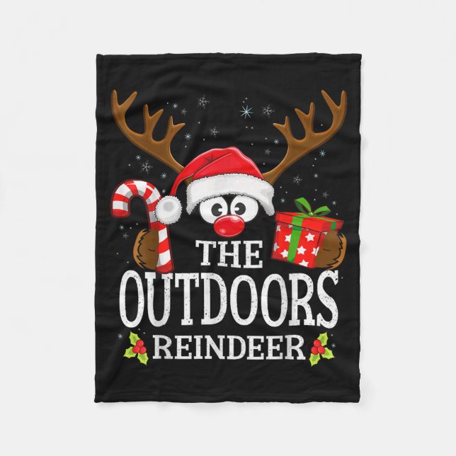 Couverture Polaire Christmas Matching The Outdoors Reindeer Family  (Devant)