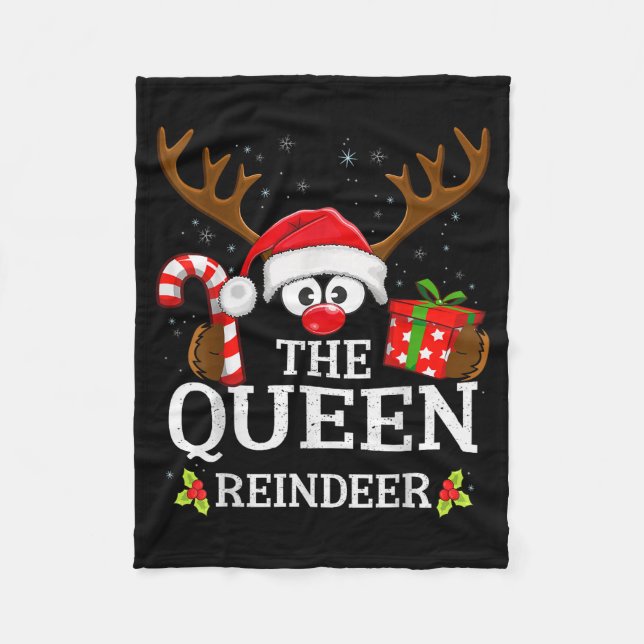 Couverture Polaire Christmas Matching The Queen Reindeer Family  (Devant)