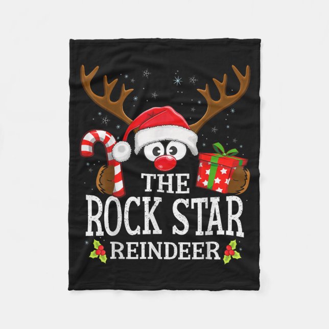Couverture Polaire Christmas Matching The Rock Star Reindeer Family  (Devant)