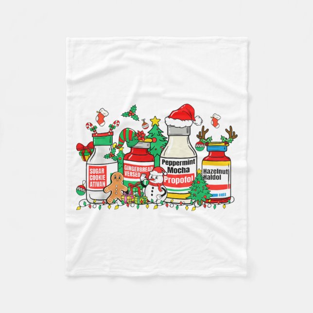 Couverture Polaire Christmas Medication Bottles Funny Nurse Humor  (Devant)