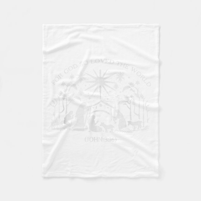 Couverture Polaire Christmas Nativity Scene For God So Loved The Worl (Devant)