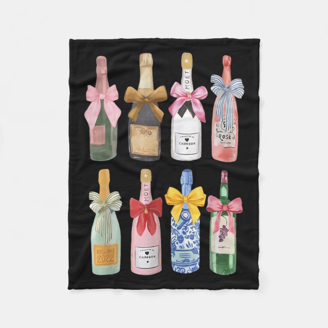 Couverture Polaire Christmas New Year Champagne Gl Coquette Bot-tle M (Devant)