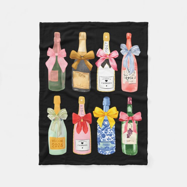 Couverture Polaire Christmas New Year Champagne Gl Coquette Bottle  (Devant)