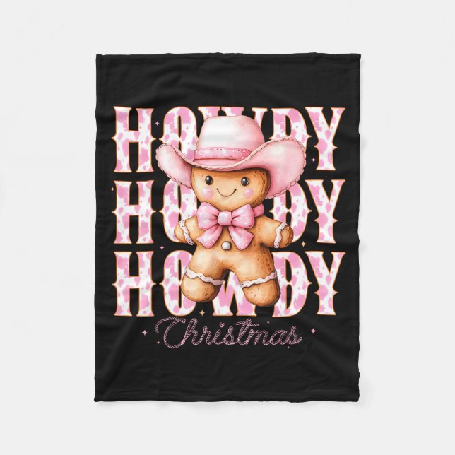 Couverture Polaire Christmas Nk Gingerbread Cowboy Cowgirl Howdy West (Devant)
