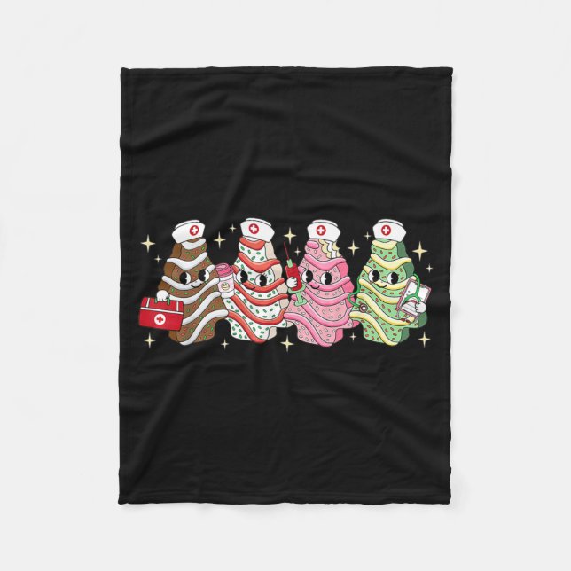 Couverture Polaire Christmas Nurse Tree Cake Emergency Christmas Rn E (Devant)