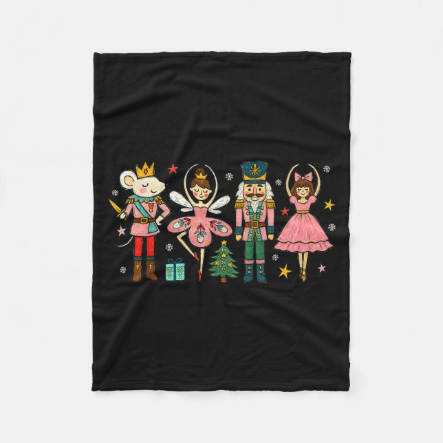 Couverture Polaire Christmas Nutcracker Squad Ballet Dance Women Kid  (Devant)