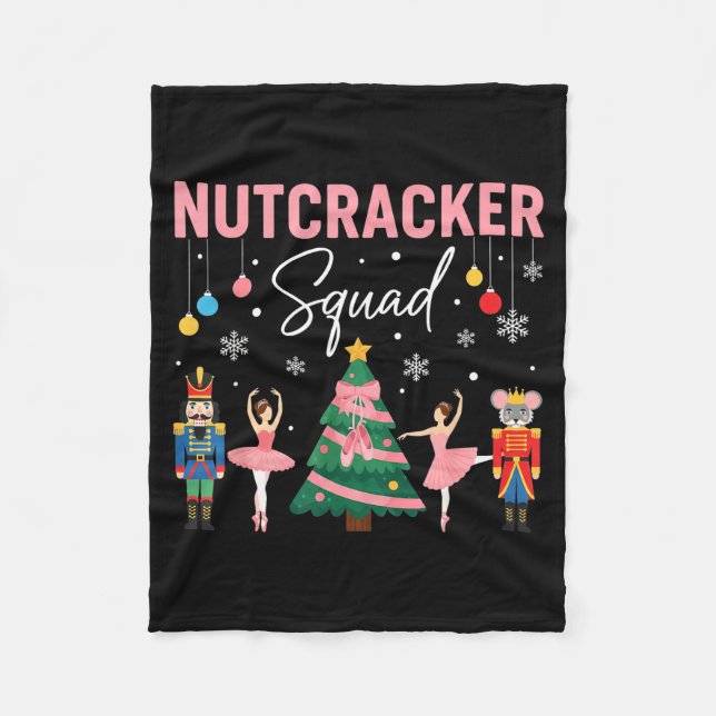Couverture Polaire Christmas Nutcracker Squad Ballet Dance Women Kids (Devant)