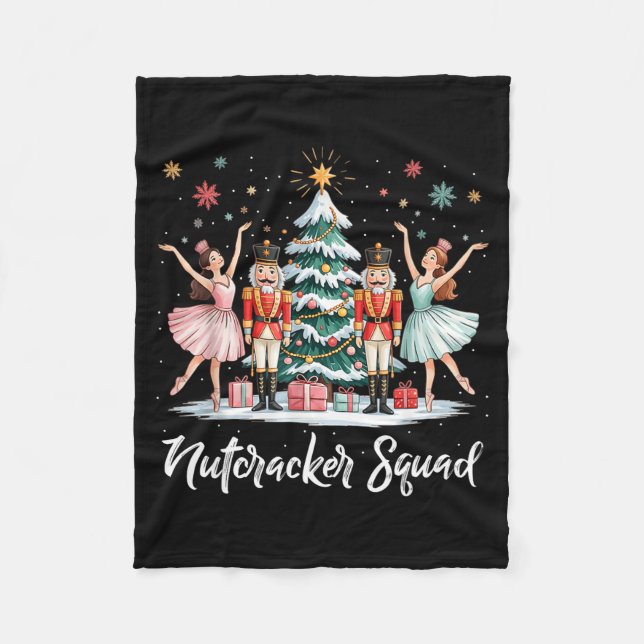 Couverture Polaire Christmas Nutcracker Squad Ballet Dance Women Kids (Devant)