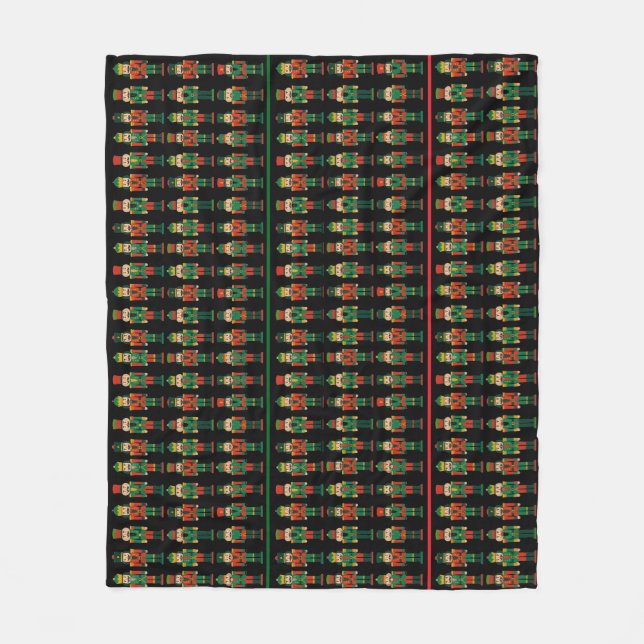 Couverture Polaire Christmas Nutcrackers Green and Black (Devant)