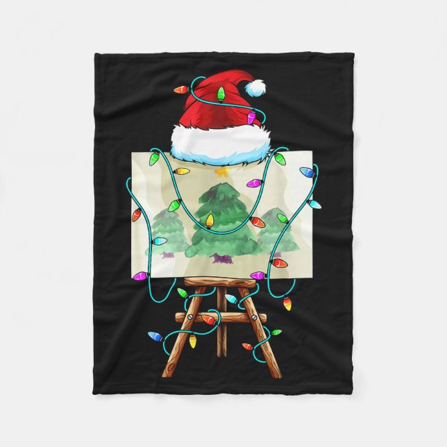 Couverture Polaire Christmas Painter Design _ Santa Xmas Paint Artist (Devant)