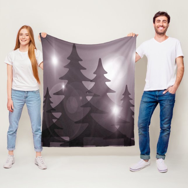 Couverture Polaire Christmas Party Pink Trees Holiday Winter Elegant (En situation)