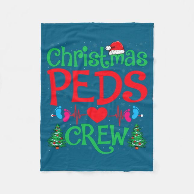 Couverture Polaire Christmas Peds Crew Santa Hat Xmas Tree Pediatric  (Devant)