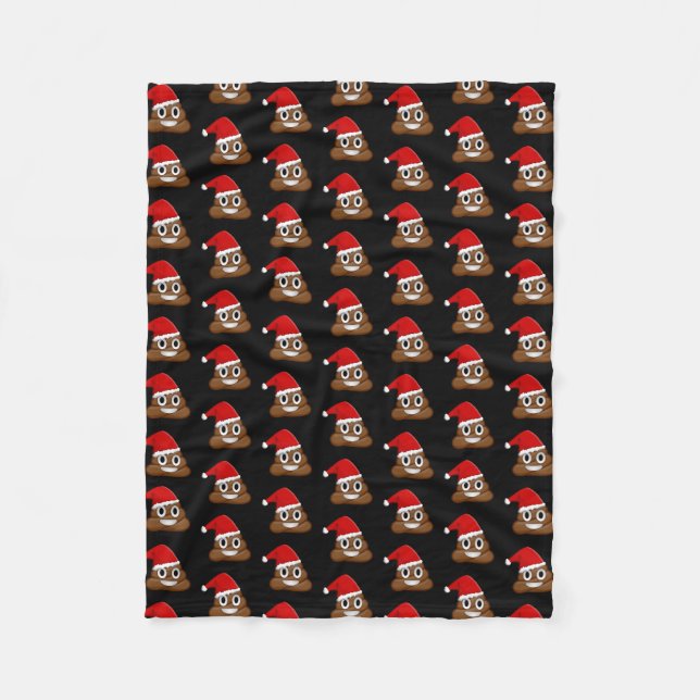 Couverture Polaire Christmas poop emoji Cute Funny Motif (Devant)