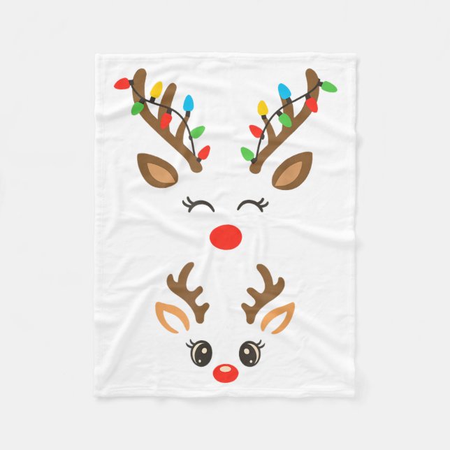 Couverture Polaire Christmas Pregnancy Reindeer Xmas Lights New Mom T (Devant)