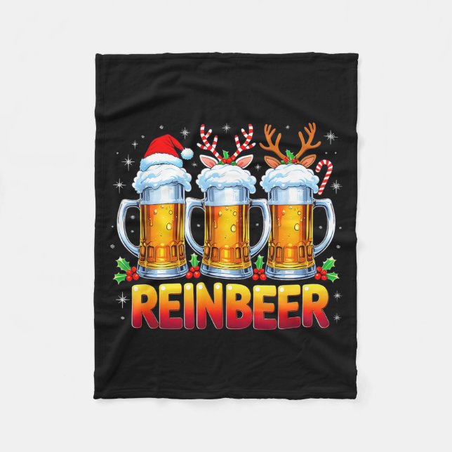 Couverture Polaire Christmas Santa Beer Lovers Funny Drinking Trend N (Devant)