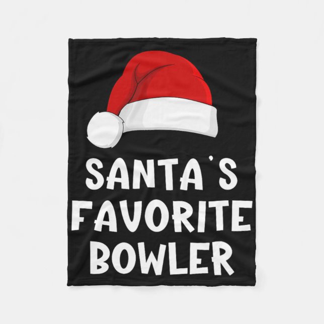 Couverture Polaire Christmas Santa's Favorite Bowler Funny Xmas Bowli (Devant)