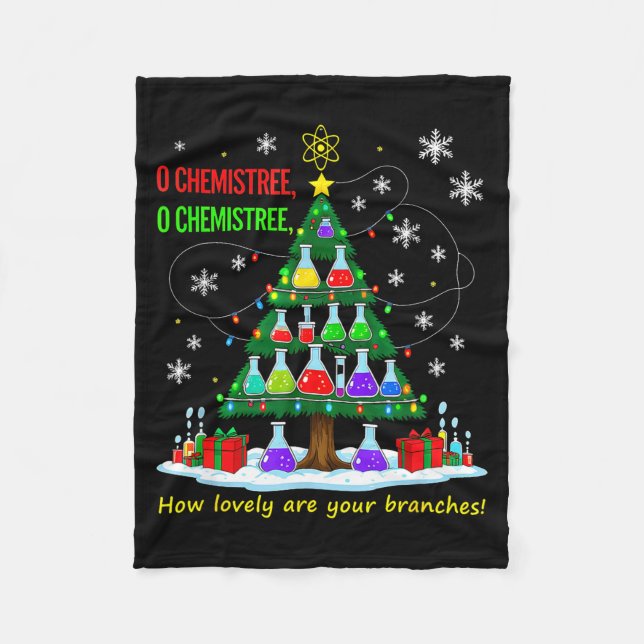 Couverture Polaire Christmas Science Teacher 67 Meme Santa Oh Chemist (Devant)