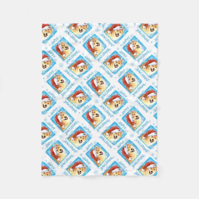 Couverture Polaire Christmas Shiba Inu (Devant)