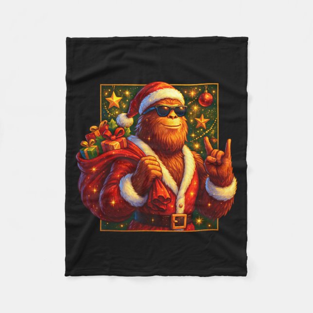 Couverture Polaire Christmas Shirts Funny Xmas Sasquatch Santa Bigfoo (Devant)