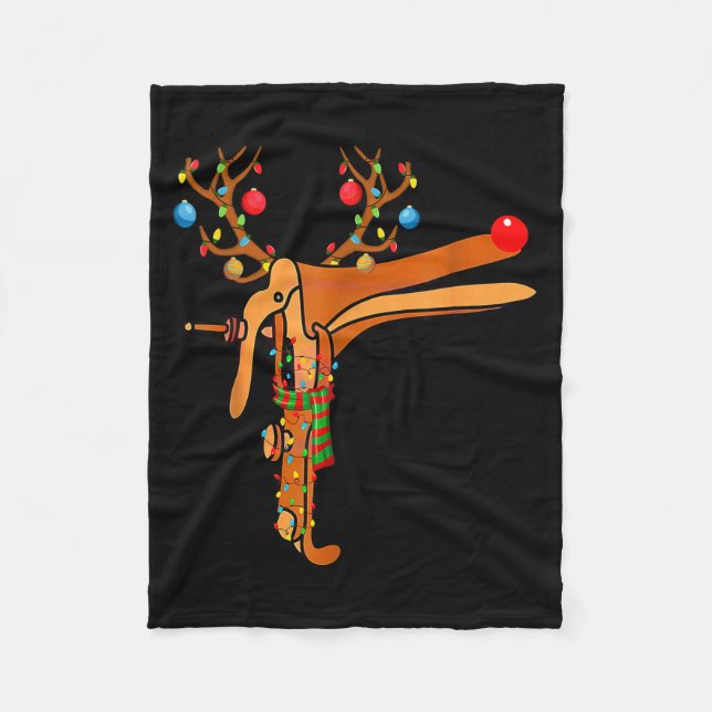Couverture Polaire Christmas Speculum Reindeer Funny Xmas Nurse Midwi (Devant)