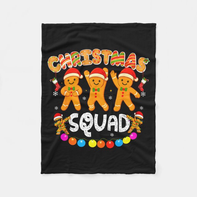 Couverture Polaire Christmas Squad Funny Xmas Gingerbread Family Matc (Devant)