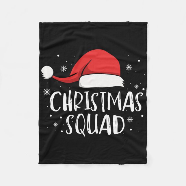 Couverture Polaire Christmas Squad Light Red Santa Hat Family Matchin (Devant)
