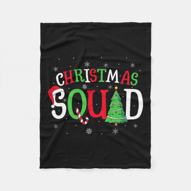 Couverture Polaire Christmas Squad Matching Family Group Santa Elf Sq (Devant)