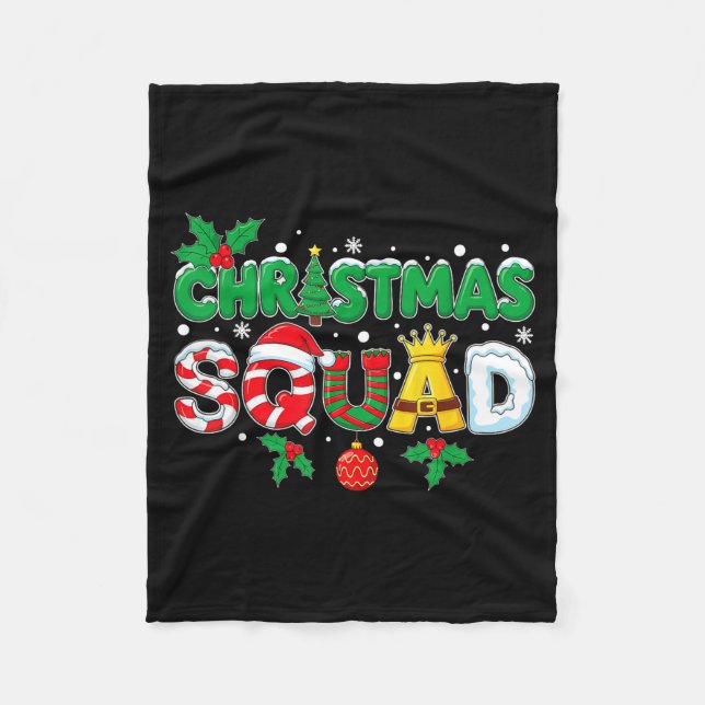 Couverture Polaire Christmas Squad Merry Xmas Family Holiday Snow Elf (Devant)