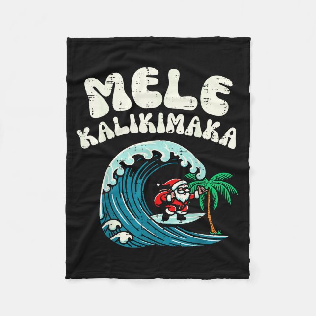 Couverture Polaire Christmas Surfing Santa Mele Kalikimaka Xmas Men B (Devant)