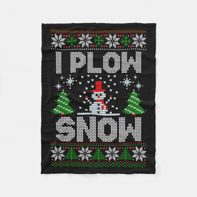 Couverture Polaire Christmas Sweater I Plow Snow Matching Couples Paj (Devant)