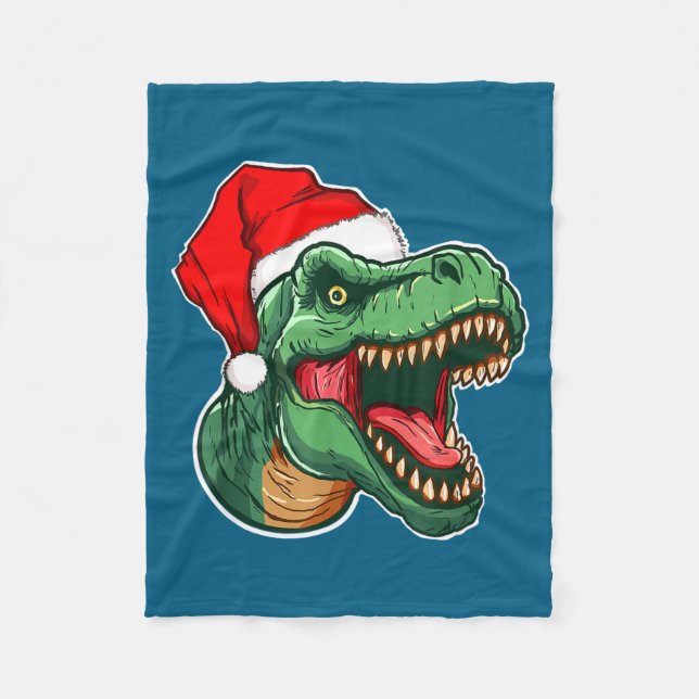 Couverture Polaire Christmas T-rex  (Devant)