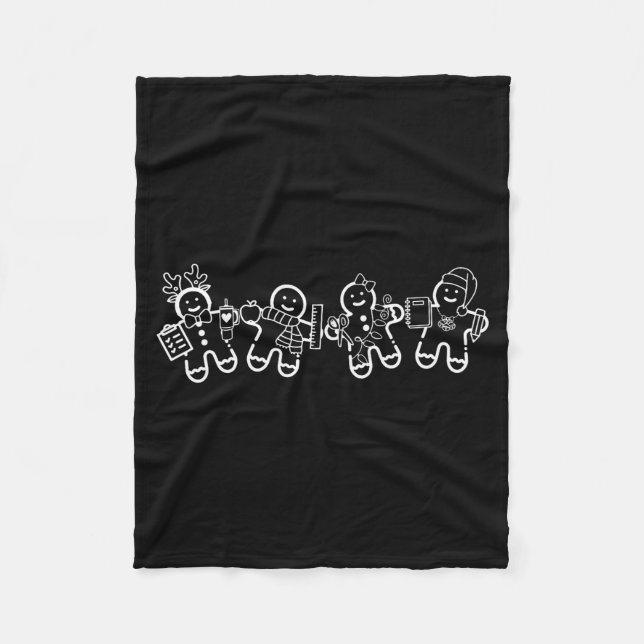 Couverture Polaire Christmas Teacher Cute Gingerbread Cookies Funny H (Devant)