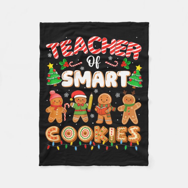 Couverture Polaire Christmas Teacher Of Smart Cookies Funny Cute Ging (Devant)