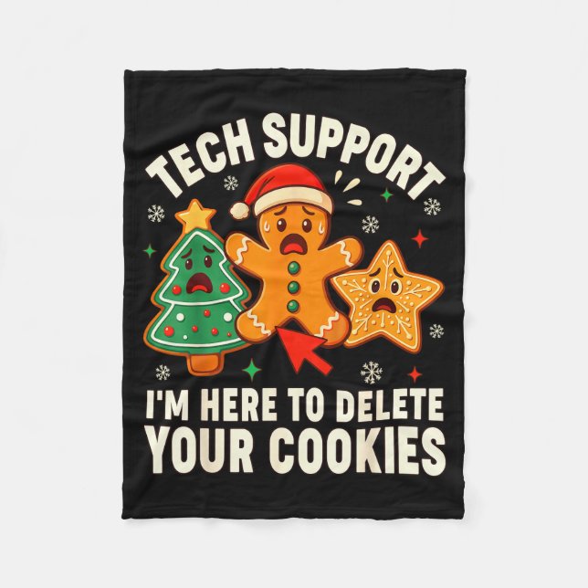 Couverture Polaire Christmas Tech Suprt Here To Delete Cookies Xmas M (Devant)