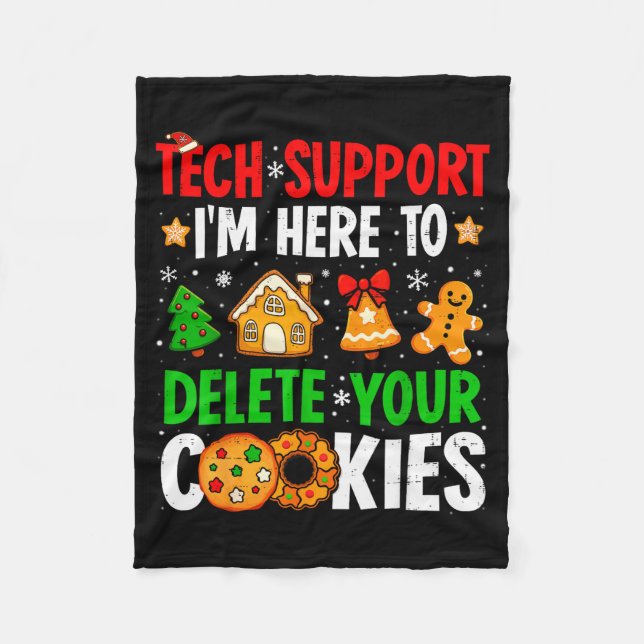 Couverture Polaire Christmas Tech Suprt Here To Delete Cookies Xmas M (Devant)