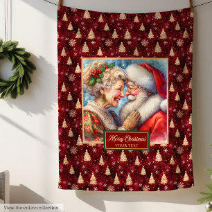 Couverture Polaire Christmas Throw Blanket Cosy Gift Mr & Mrs Claus