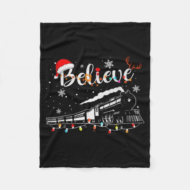 Couverture Polaire Christmas Train Christmas Believe Express Xmas San (Devant)